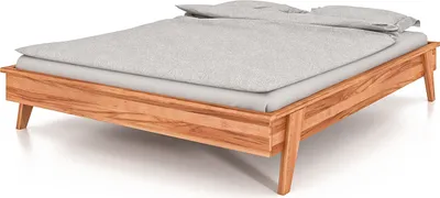 Productafbeelding van Bett RETRO, 120 x 210 cm, gemaakt van massief hout, zonder hoofdeinde, naturel geolied