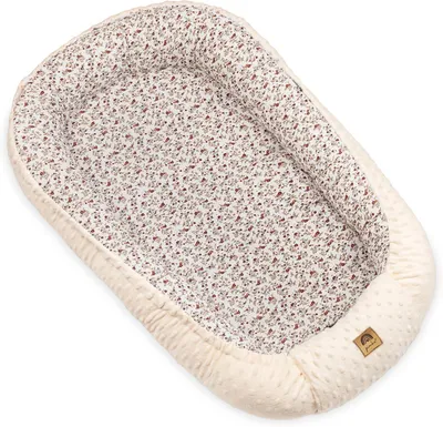 Image de Nid d'ange Nestchen, nid d'ange double face en tissu Minky pour bébés, cocon douillet pour nourrissons et nouveau-nés, nid d'ange pour la maison, style Provence