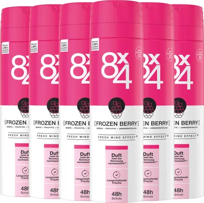 Produktbild von 8x4 Deo Spray Frozen Berry 6 x 150ml 48h zuverlässiger Deo-Schutz ohne Aluminium