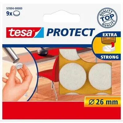 Zdjęcie produktu dla Ślizgacze filcowe Protect średnica 26 mm okrągłe białe Opakowanie 20 sztuk