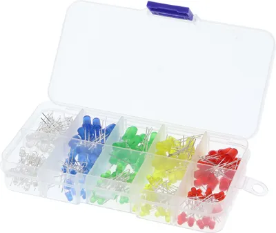 Produktbild von LED Sortiment - 200 Stück, 20 pro Farbe, 3mm und 5mm