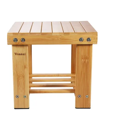 Produktbild von Bambushocker Fusshocker Schemel 27x23x25cm Sitzhocker Beistelltisch