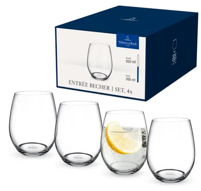 Produktbild von Villeroy & Boch - Entree Wasserglas Set 4-teilig 250 ml Klar, Spülmaschinenfest,