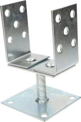Produktbild von KOTARBAU® U-Pfostenträger 0-125 mm Breitenverstellbar zum Aufschrauben Silber