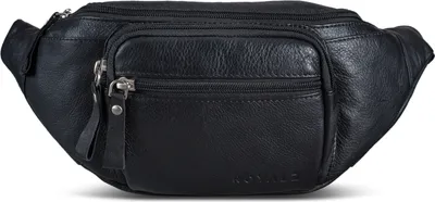 Produktbild von ROYALZ "Alabama" Gürteltasche Leder Herren Damen Bauchtasche Retro Vintage Look Hüfttasche flach Brusttasche Brustbeutel Echtleder | Verstellbarer Gurt bis 130 cm