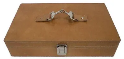 Immagine prodotto di Casa Padrino Luxury Leather Watch Box Brown / Silver 25 x 20 x H. 10 cm - Accessori