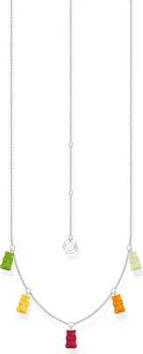 Immagine prodotto di Collana con 5 orsetti colorati in argento e oro