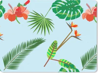 Produktbild von MuchoWow® Mauspad Mousepad Muster - Pflanzen - Dschungel - Blumen 40x30 cm - Mousepads - Maus Mat - Pad - Mausunterlage - Anti Rutsch