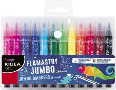 Obrázek produktu pro Flamastry Jumbo 12 kolorów Kidea