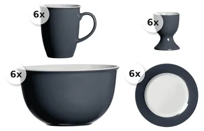 Produktbild von Frühstücks-Set 24 tlg. Doppio anthrazit