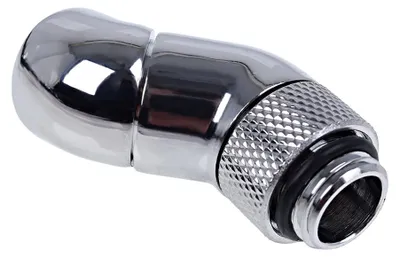 Immagine prodotto di Alphacool Eiszapfen adattatore angolare doppio 45° | G1/4 AG a G1/4 IG - Cromo