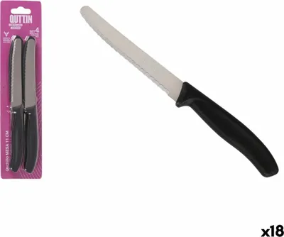 Obrázek produktu pro Sada nožů Quttin černá stříbrná nerezová ocel 11 cm 4 kusy (18 kusů)