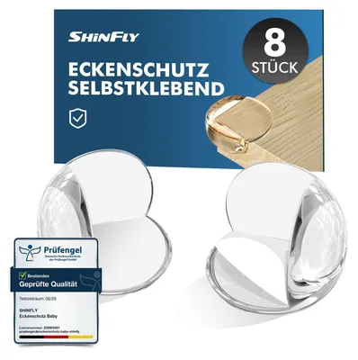 Produktbild von Eckenschutz Kantenschutz Tischkantenschutz - Silikon - Transparent - 8 Stück - Selbstklebend
