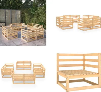 Produktbild von vidaXL 8 tlg. Garten Lounge Set Massivholz Kiefer - Garten-Lounge-Set - Garten-Lounge-Sets - Lounge-Set - Lounge-Sets