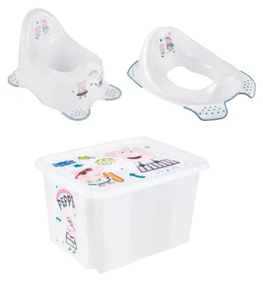 Productafbeelding van Solidchoice - Peppa Pig Set: Potje, Toiletbril en Opbergbak voor Kinderen