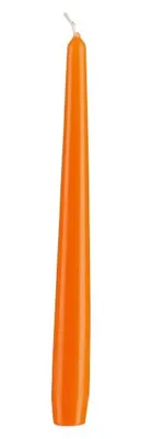 Zdjęcie produktu dla Świeczki stożkowe w kolorze mandarynkowym, 290 x Ø 23 mm, 12 sztuk