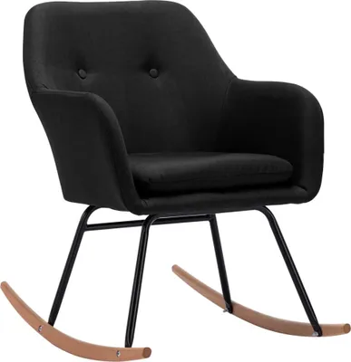 Produktbild von vidaXL Schaukelstuhl Schwarz Stoff