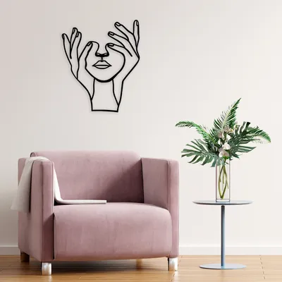 Immagine prodotto di Wallity, Mano- TNL1940, Nero, Altre decorazioni per la casa, 70 x 86 cm, 100% metallo (Spessore: 1