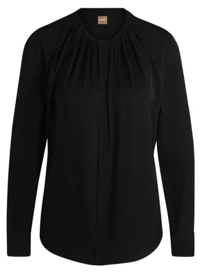 Image de Boss - Chemisier pour femme, soie, coupe classique, manches longues GT17902 (30 DE) (noir)