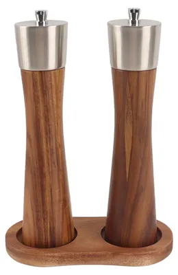 Pfeffermühlenset aus Akazienholz, 20,5 cm, mit Keramikmahlwerk