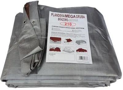 Obrázok produktu pre Strieborno-hnedá plachta, rozmer 6x12 metrov, veľmi hrubá (210 g/m²)