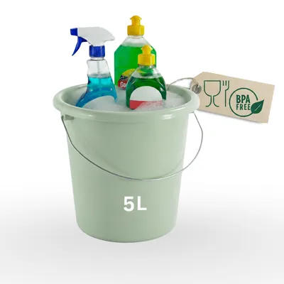 Productafbeelding van 5 L Groene Emmer met Maatverdeling voor Huishouden