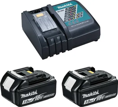 Produktbild von Power Set MAKITA (2 x 18V 3,0 Ah + DC18RC)