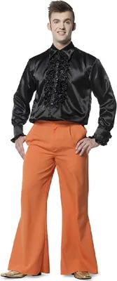 Produktbild von L330033I-XL schwarz Herren Rüschenhemd Discohemd Gr.XL