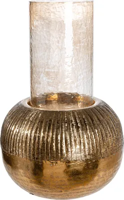 Produktbild von Casablanca by Gilde Windlicht rund, zylindrisch Haley goldfarben H. 45,5 cm, 57991