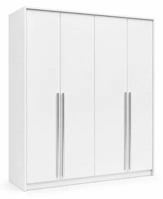 Produktbild von Kleiderschrank GENUA 210 cm – 4-türig Drehtürenschrank mit viel Stauraum für Schlafzimmer (Weiss)