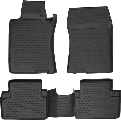 Produktbild von Fussmatten Set Element TPE Gummi 3D, wasserdicht, hoher Rand, rutschfest, passgenau – kompatible mit HONDA Accord 06/2008 -2012, 4 tlg.