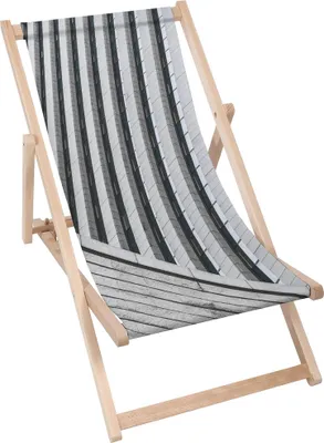 Produktbild von Dreamroots Liegestuhl klappbar Holz bis zu 130 kg, Sonnenliege klappbar mit 3-stufiger Neigungsregulierung der Rückenlehne, Architectural Composition