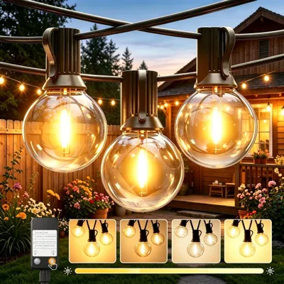 LED-Lichterkette für außen, 45 m, 58 Lampen, warmweiß