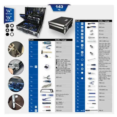 Image de Brilliant Tools BT024143 Jeu de mallettes universelles, 143 pièces