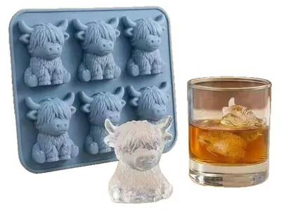 Eiswürfelform Highland Cow, Silikon, 1 Stück, 15x2x12 cm
