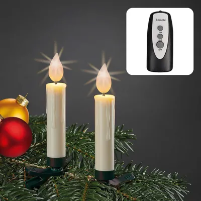 Produktbild von LED-Weihnachtsbaumkerzen ohne Kabel,flackernd n. flackernd