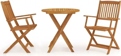 Produktbild von 3-tlg. Garten-Essgruppe Klappbar Massivholz Akazie