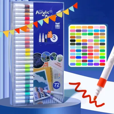 Produktbild von Acrylstifte für Steine,72Farben Wasserfest Marker Stifte für Papier,Leinwand, Glas, Keramik, Holz - Ideal zum Basteln,Bemalen von Steinen, Ostern, Halloween, Christbaumkugeln Deko (72)