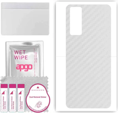 Produktbild von apgo Rückseite Schutzfolie, Skin, kompatibel mit Vivo Y52 2022, Hinten Displayschutzfolie aus Vinylfolie, kratzfest, einfache Montage - Transparenter Kohlenstoff