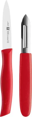 Obrázek produktu pro ZWILLING TWIN Grip, Sada nožů, Nerezová ocel, Plast, Nerezová ocel, Červená, 2 kusů