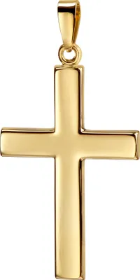Produktbild von Goldkreuz Kreuz-Anhänger groß in Hochglanz poliert für Damen, Herren und Kinder als Kettenanhänger 585 Gold 14 Karat + Schmuck-Etui