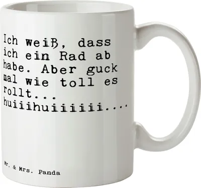 Produktbild von Mr. & Mrs. Panda Bedruckte Tasse Ich weiß, dass ich... - Weiß - Geschenk, cappuccinotasse, Freundin, Pott, Spruch Sprüche Weisheiten Zitate Lustig Weisheit Worte, mit