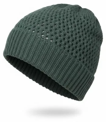 Produktbild von styleBREAKER Uni Grobstrick-Beanie Ajour, Dunkelgrau
