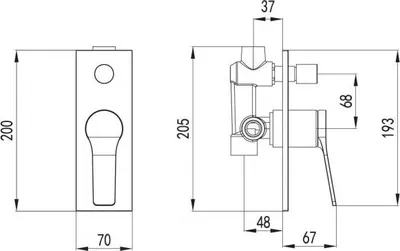 Image de Mitigeur de douche à encastrer ANDARE avec inverseur-Chrome blanc et bronze---Chrome blanc et bronze