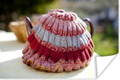 Produktbild von MuchoWow® Poster Teetasse über einer lila Teekanne 60x40 cm - Schlafzimmerdekoration