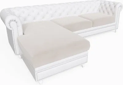 Produktbild von Sofa Sitzkissenbezug 2 Sitzer + Chaise, Stretch Samt Sofabezug L-Form Sofa Sitzkissen Schonbezug Sofahusse Sofaschoner, Weiß