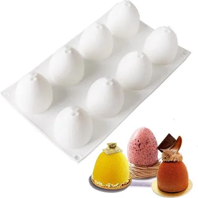 Produktbild von Silikonform für Ostereier, 1 Stück, Antihaftform, 3D Eierkuchenform, für Ostereier, Kerzen, Seife, Dessert, BPA-frei