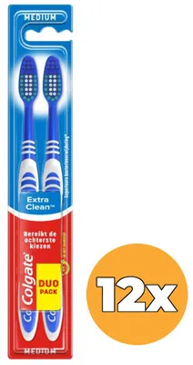 Zdjęcie produktu dla 12 sztuk szczoteczek do zębów Colgate Extra Clean Duo (12 x 2 szt.)
