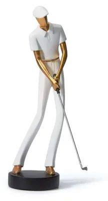 Produktbild von Elzusha – Golfmotiv-Skulptur in Weiß, geeignet für Dekoration und als Geschenk, 24 cm