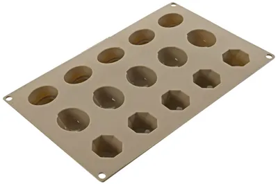 Productafbeelding van Ibili 871900 siliconen vorm voor panna cotta, bruin